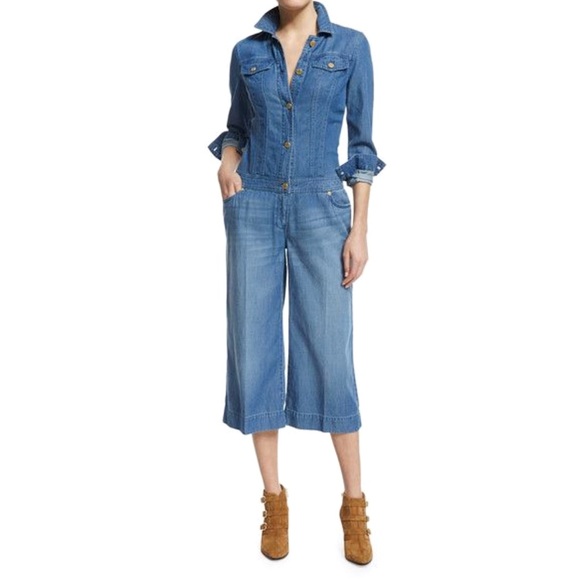 Michael Kors Pants - MICHAEL KORS Denim Wide Legged Cropped Jumper